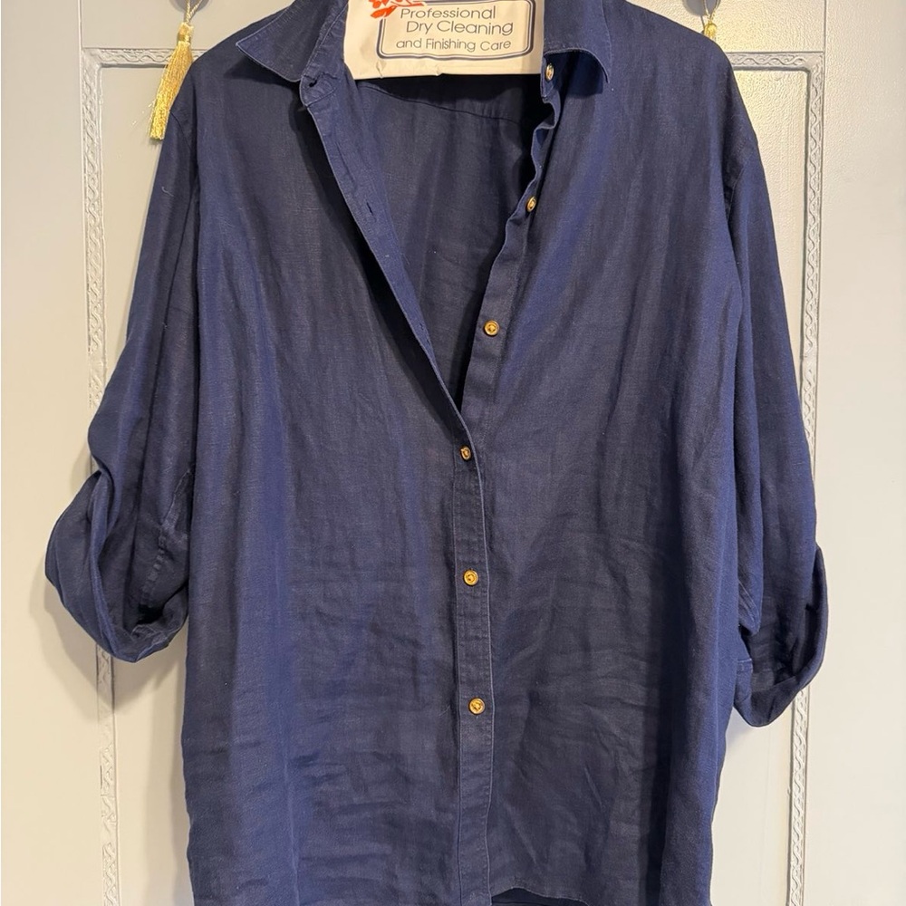 Ralph Lauren Navy Button-Up Casual Shirt
